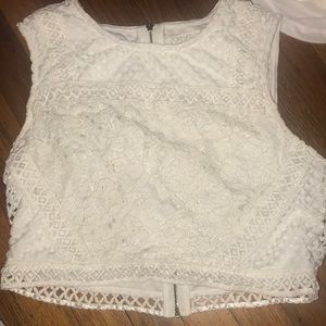 crochet white crop top from forever 21 :)